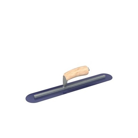 Steel City Trowels By Bon Bon 66-153 Finish Trowel, Round, Blue Steel, 18 X 3, Wood 66-153